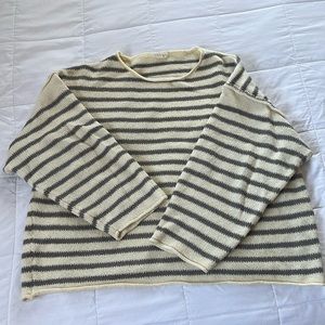 Oversized striped knit sweater